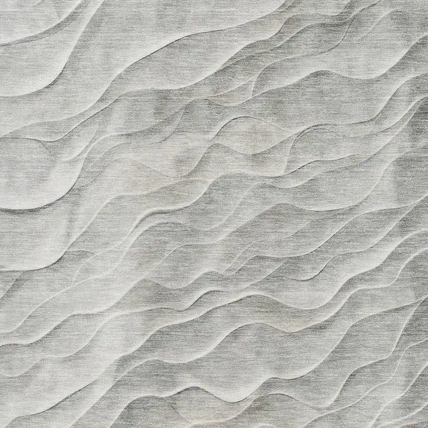 8' Taupe And Ivory Abstract Washable Area Rug With UV Protection Photo 2