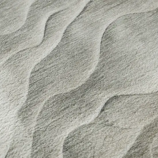 8' Taupe And Ivory Abstract Washable Area Rug With UV Protection Photo 9