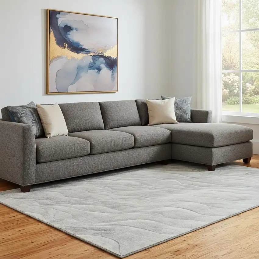 8' Taupe And Ivory Abstract Washable Area Rug With UV Protection Photo 2