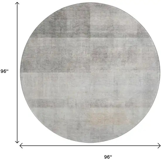8' Taupe And Ivory Abstract Washable Round Rug With UV Protection Photo 3