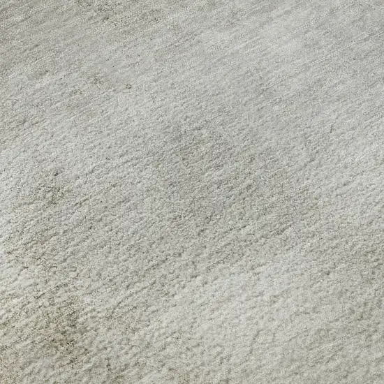 8' Taupe And Ivory Abstract Washable Round Rug With UV Protection Photo 9