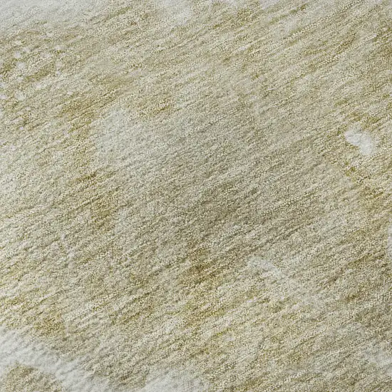 8' Taupe And Ivory Abstract Washable Round Rug With UV Protection Photo 8