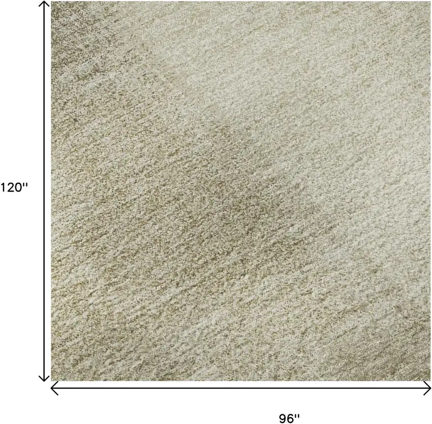 8' Taupe And Ivory Geometric Washable Area Rug With UV Protection Photo 9