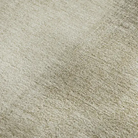 8' Taupe And Ivory Geometric Washable Area Rug With UV Protection Photo 2