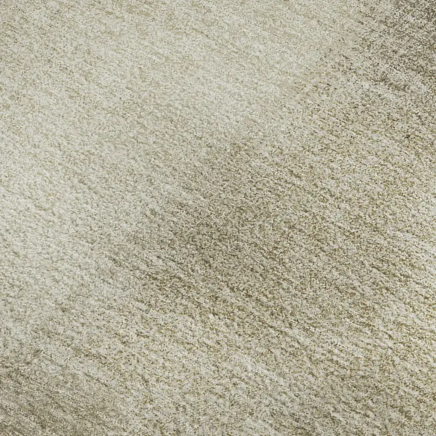 8' Taupe And Ivory Geometric Washable Area Rug With UV Protection Photo 2