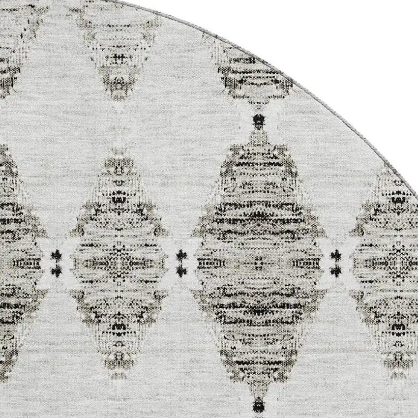 8' Taupe And Ivory Moroccan Washable Round Rug With UV Protection Photo 2