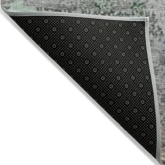 8' Taupe And Ivory Round Abstract Washable Indoor Outdoor Area Rug Photo 9