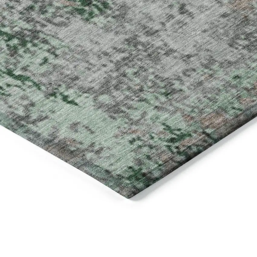 8' Taupe And Ivory Round Abstract Washable Indoor Outdoor Area Rug Photo 7