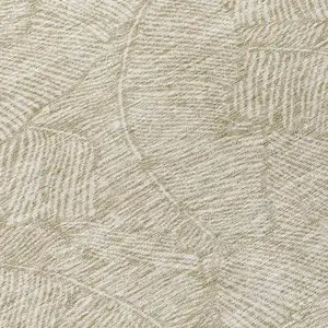 Photo of 8' Taupe And Ivory Round Floral Washable Indoor Outdoor Area Rug