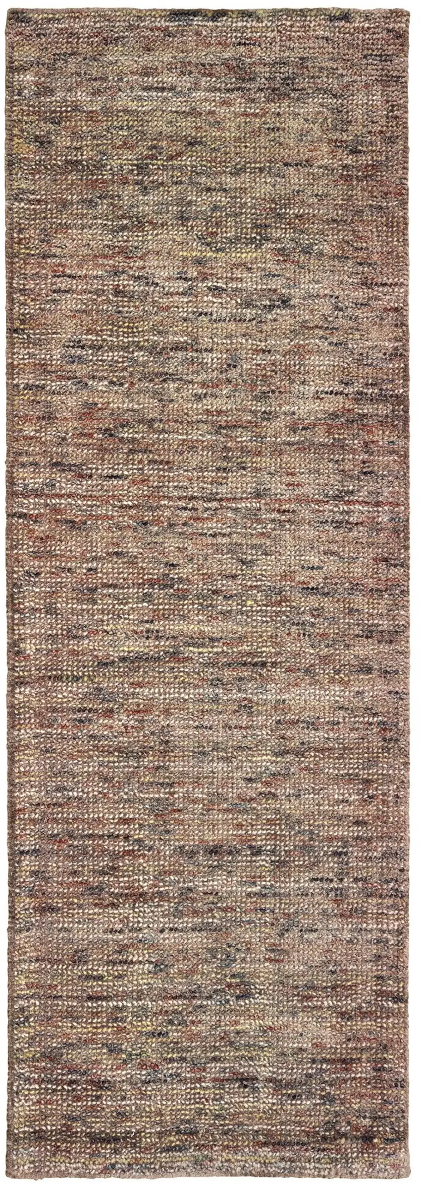 8' Taupe And Pink Hand Tufted Runner Rug Photo 2