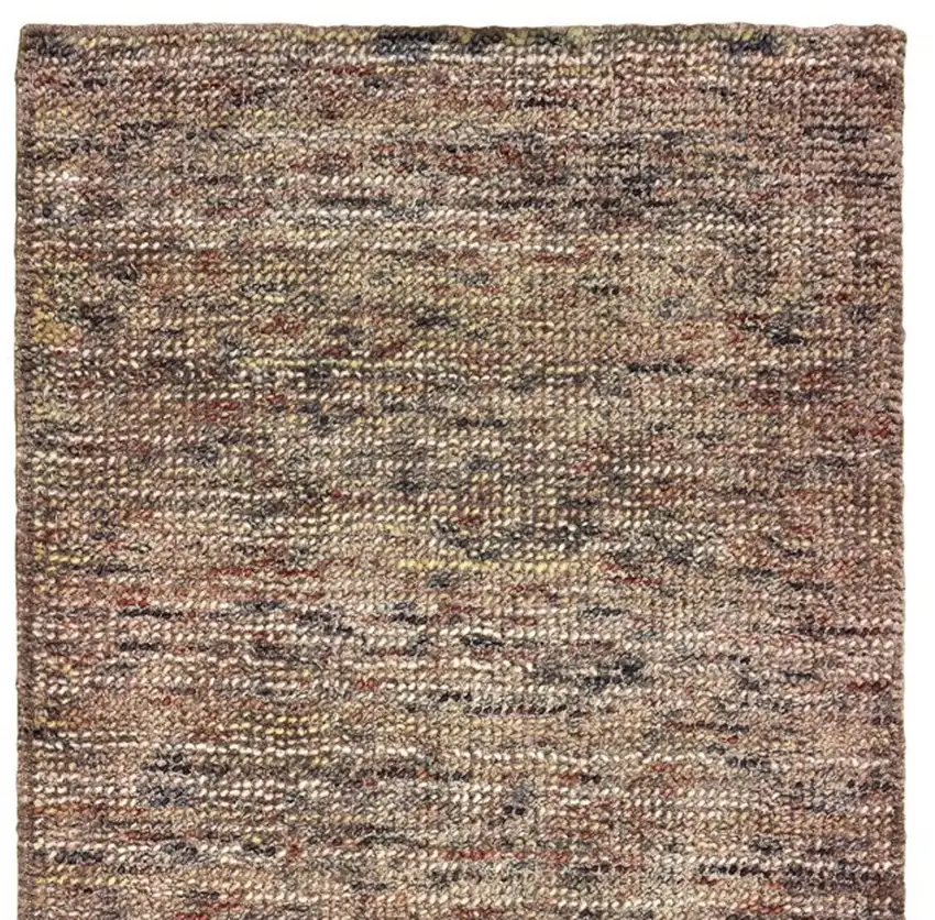 8' Taupe And Pink Hand Tufted Runner Rug Photo 5