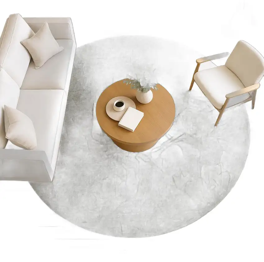 8' Taupe And Wheat Round Floral Washable Indoor Outdoor Area Rug Photo 6