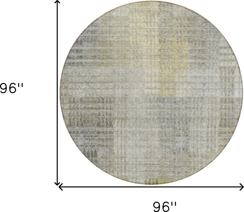 8' Taupe Beige And Brown Round Abstract Washable Indoor Outdoor Area Rug Photo 3