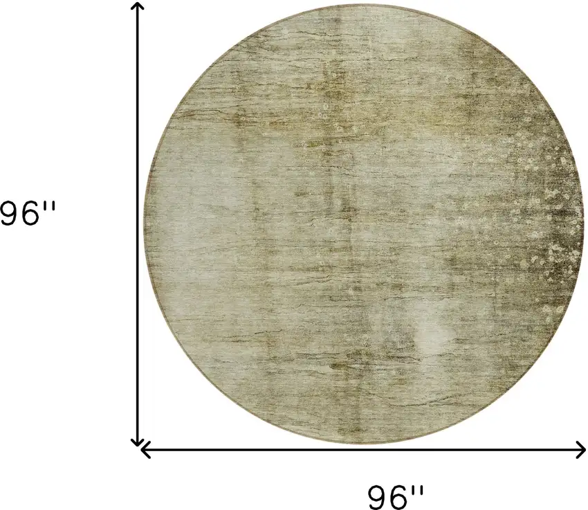 8' Taupe Beige And Chocolate Round Abstract Washable Indoor Outdoor Area Rug Photo 3