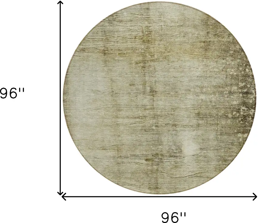 8' Taupe Beige And Chocolate Round Abstract Washable Indoor Outdoor Area Rug Photo 3
