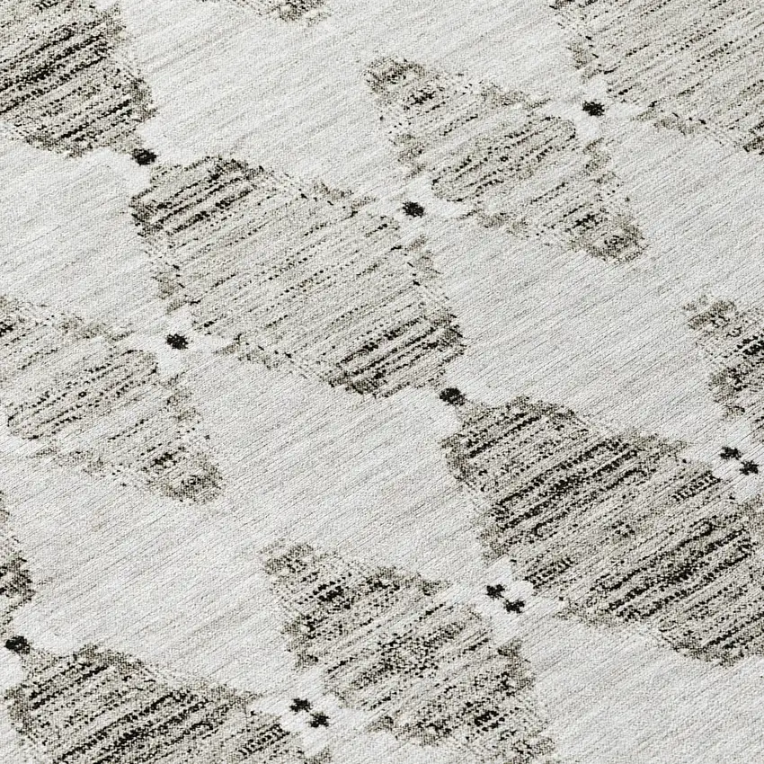 8' Taupe Beige And Coffee Round Moroccan Washable Indoor Outdoor Area Rug Photo 4