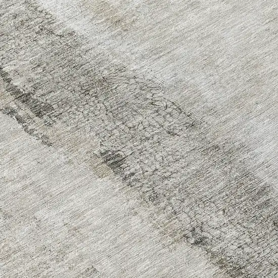 8' Taupe Beige And Gray Round Abstract Washable Indoor Outdoor Area Rug Photo 4