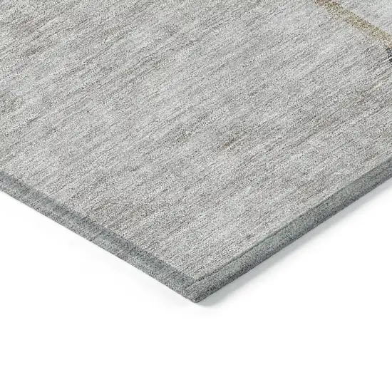 8' Taupe Beige And Gray Round Abstract Washable Indoor Outdoor Area Rug Photo 3