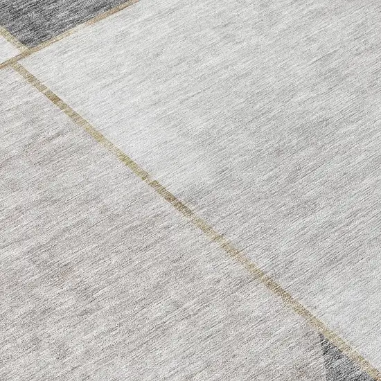 8' Taupe Beige And Gray Round Abstract Washable Indoor Outdoor Area Rug Photo 8
