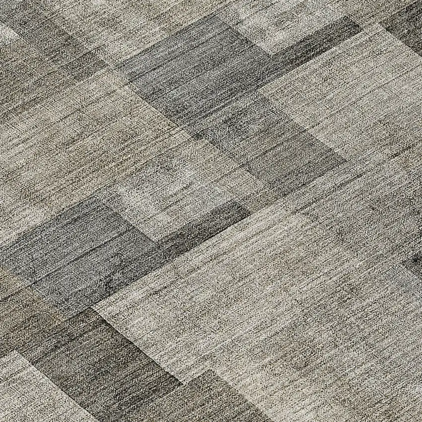 8' Taupe Beige And Gray Round Geometric Washable Indoor Outdoor Area Rug Photo 9