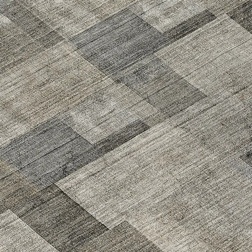 8' Taupe Beige And Gray Round Geometric Washable Indoor Outdoor Area Rug Photo 9