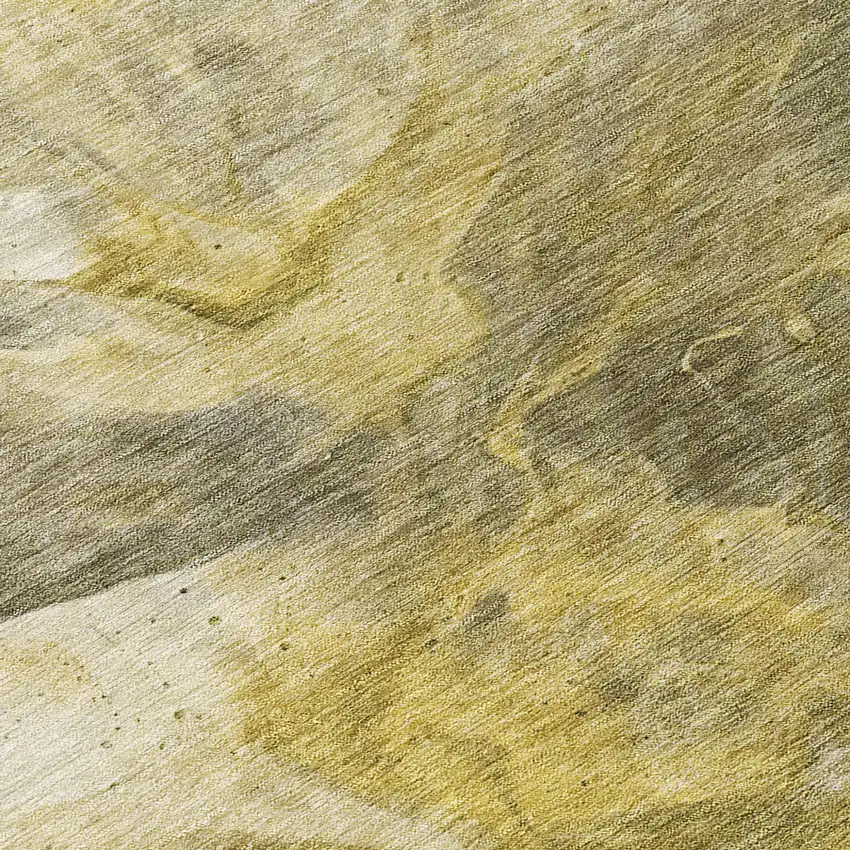 8' Taupe Beige And Ivory Round Abstract Washable Indoor Outdoor Area Rug Photo 9