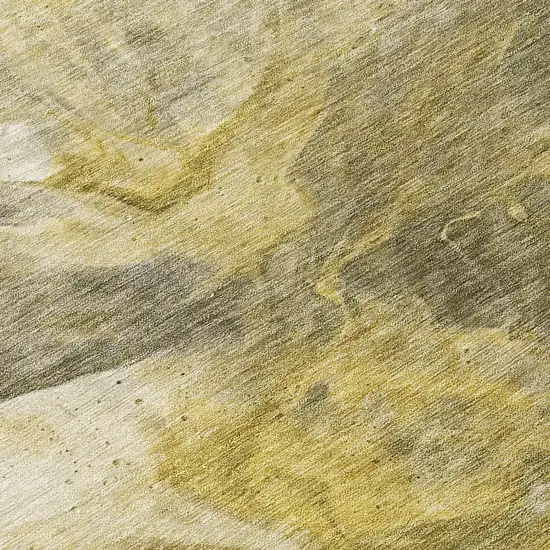 8' Taupe Beige And Ivory Round Abstract Washable Indoor Outdoor Area Rug Photo 9
