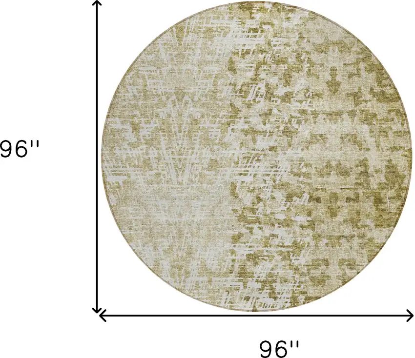 8' Taupe Beige And Ivory Round Abstract Washable Indoor Outdoor Area Rug Photo 8
