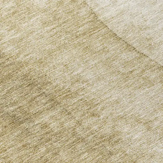 8' Taupe Beige And Ivory Round Ombre Washable Indoor Outdoor Area Rug Photo 8