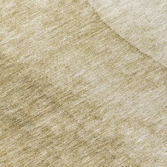 8' Taupe Beige And Ivory Round Ombre Washable Indoor Outdoor Area Rug Photo 8
