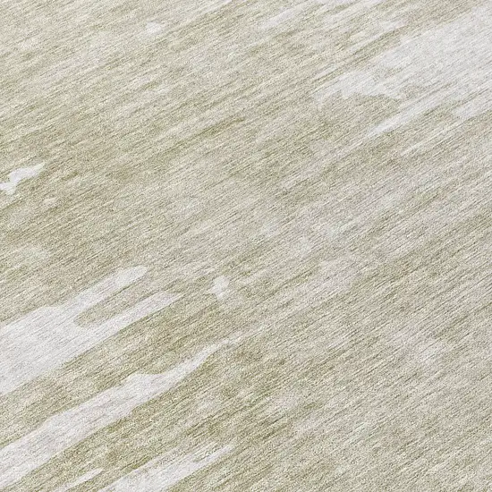 8' Taupe Beige And Tan Round Abstract Washable Indoor Outdoor Area Rug Photo 8