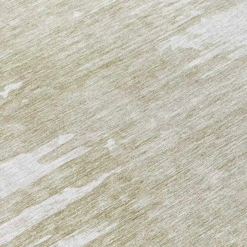 8' Taupe Beige And Tan Round Abstract Washable Indoor Outdoor Area Rug Photo 8