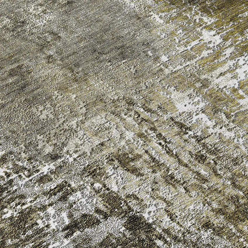 8' Taupe Brown And Gray Round Abstract Washable Indoor Outdoor Area Rug Photo 9