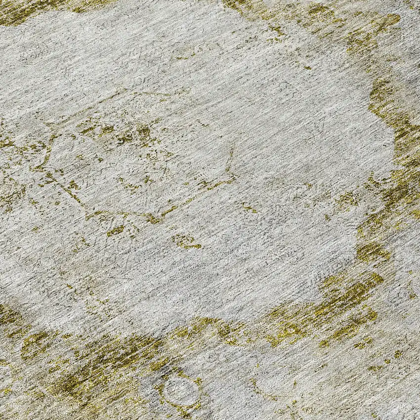 8' Taupe Brown And Gray Round Oriental Washable Indoor Outdoor Area Rug Photo 8