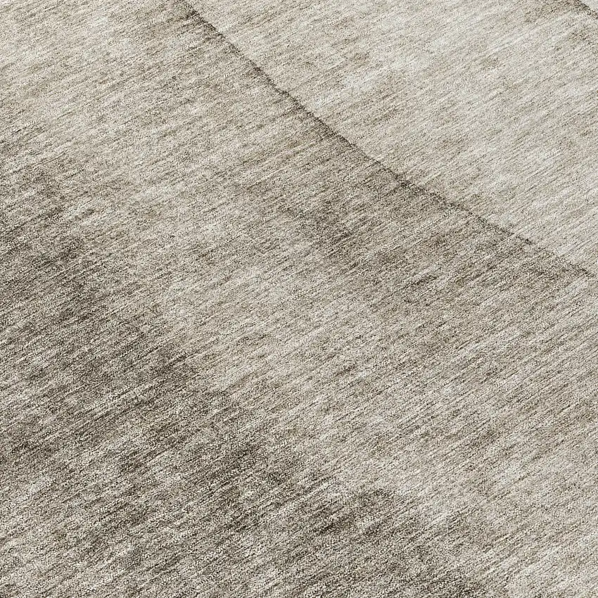 8' Taupe Brown And Ivory Round Ombre Washable Indoor Outdoor Area Rug Photo 7