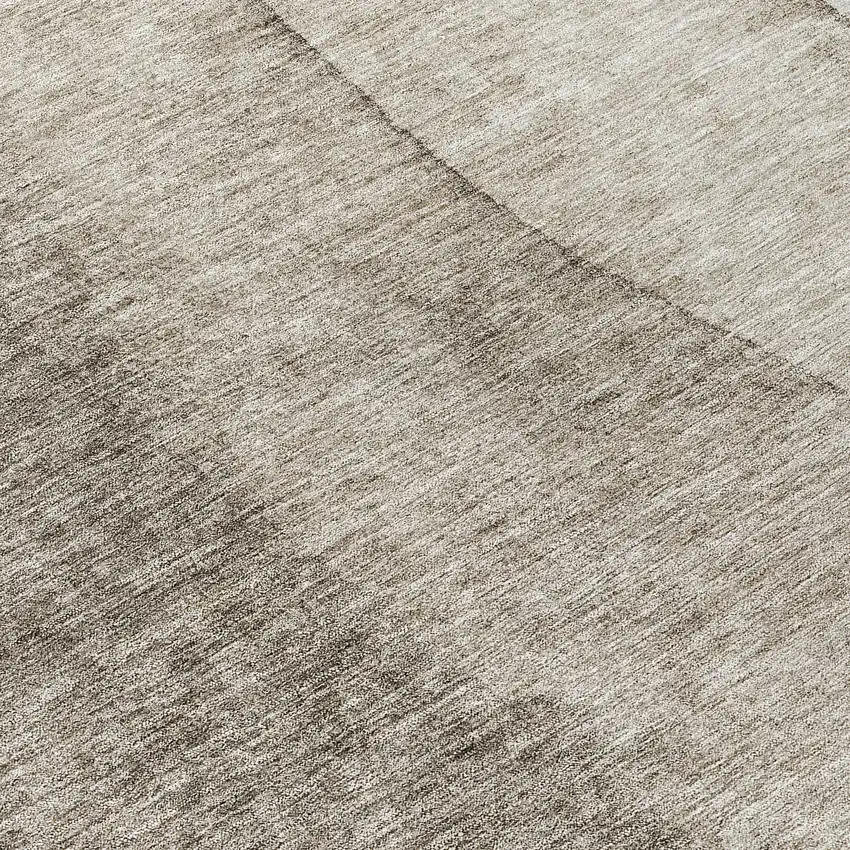 8' Taupe Brown And Ivory Round Ombre Washable Indoor Outdoor Area Rug Photo 7