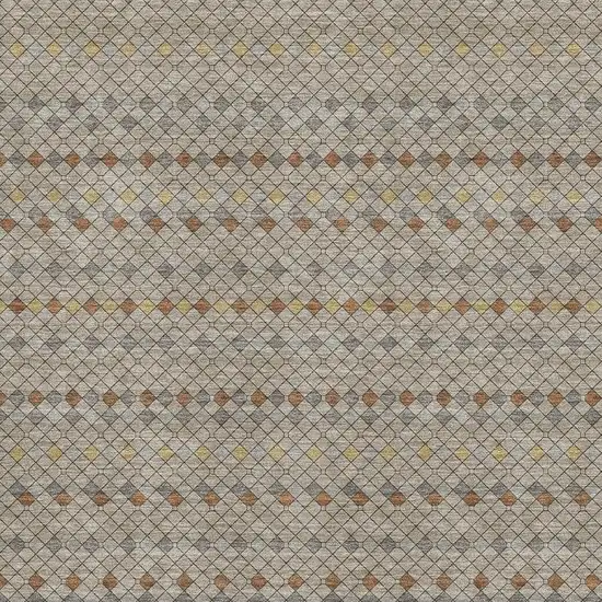 8' Taupe Copper And Gold Striped Washable Area Rug With UV Protection Photo 2