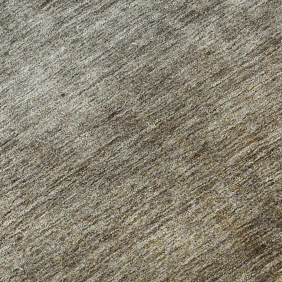 8' Taupe Gray And Beige Abstract Washable Round Rug With UV Protection Photo 9