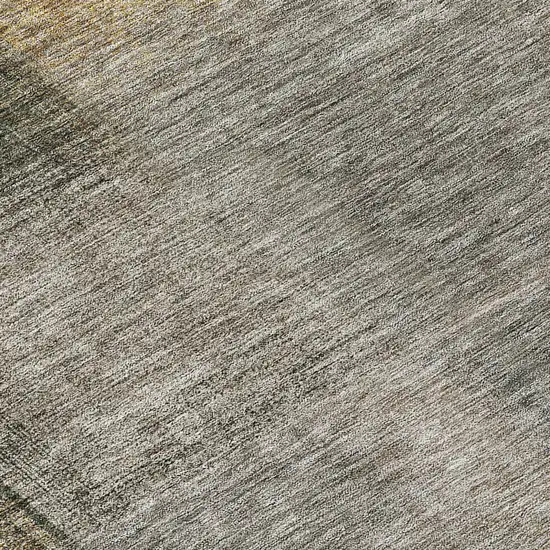 8' Taupe Gray And Beige Round Abstract Washable Indoor Outdoor Area Rug Photo 9