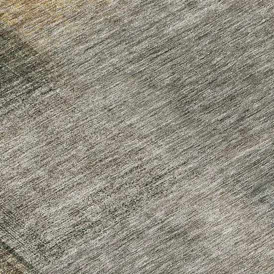 8' Taupe Gray And Beige Round Abstract Washable Indoor Outdoor Area Rug Photo 9