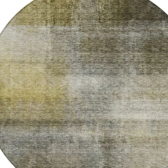 8' Taupe Gray And Black Round Abstract Washable Indoor Outdoor Area Rug Photo 5