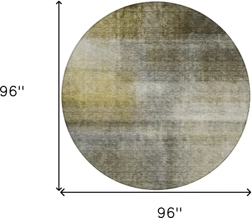 8' Taupe Gray And Black Round Abstract Washable Indoor Outdoor Area Rug Photo 9