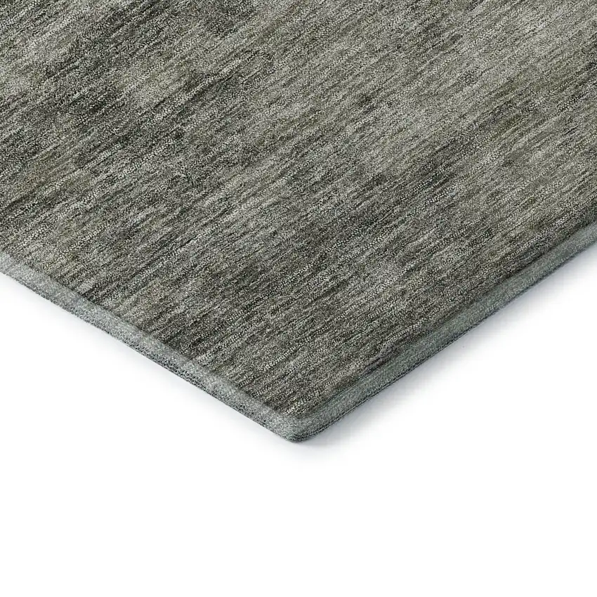 8' Taupe Gray And Khaki Abstract Washable Round Rug With UV Protection Photo 7