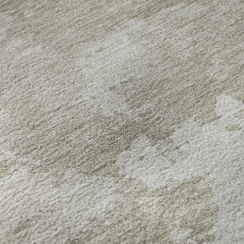 8' Taupe Gray And Silver Abstract Washable Area Rug With UV Protection Photo 8