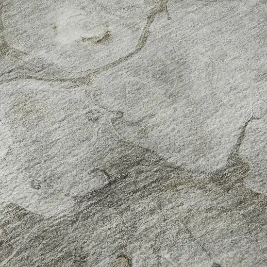 8' Taupe Ivory And Gray Abstract Washable Area Rug With UV Protection Photo 9