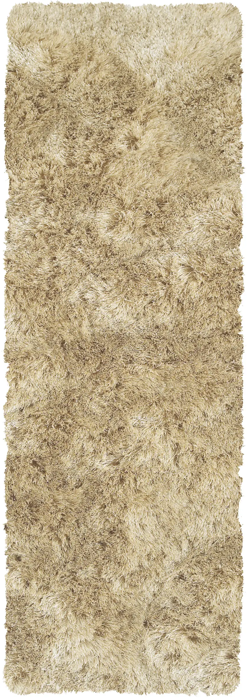 6' Taupe Shag Hand Tufted Runner Rug Photo 1