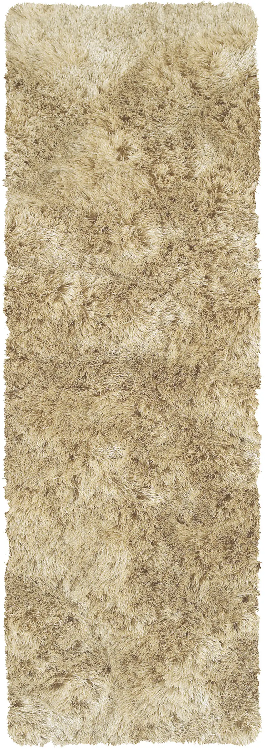 6' Taupe Shag Hand Tufted Runner Rug Photo 3