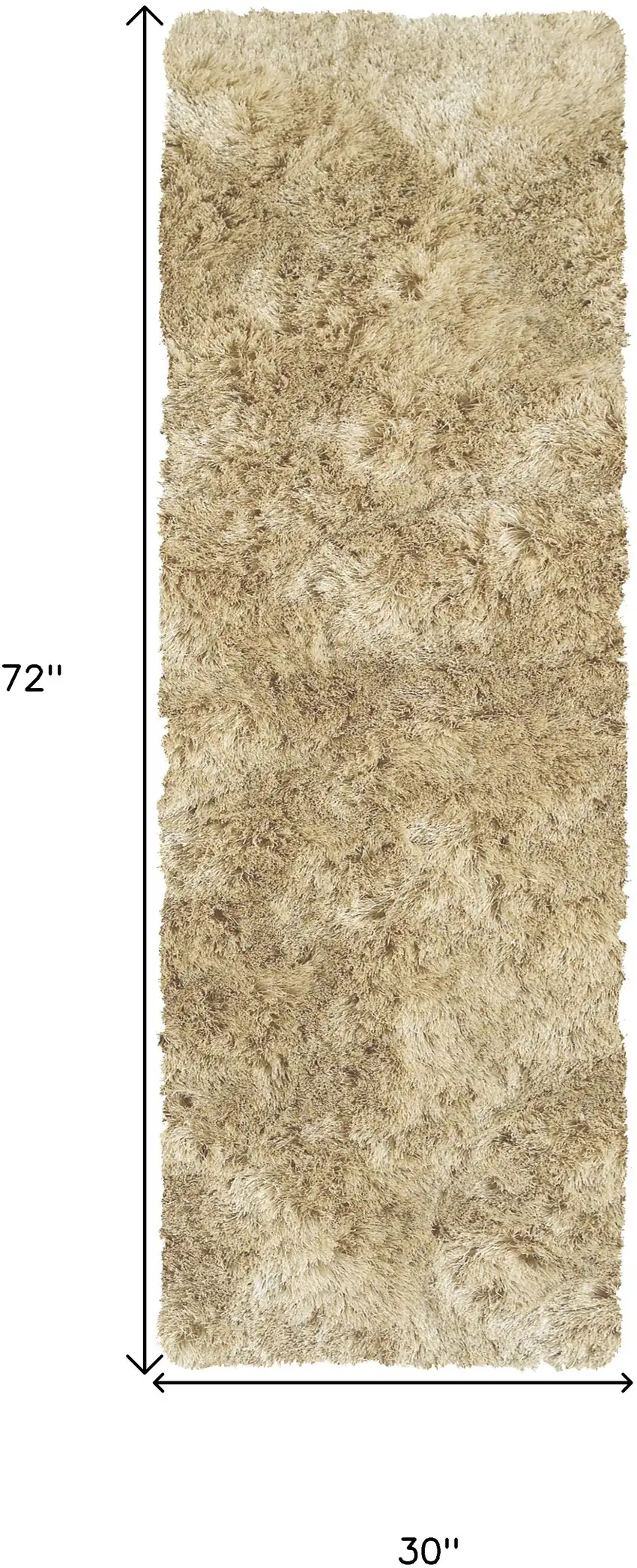 6' Taupe Shag Hand Tufted Runner Rug Photo 5