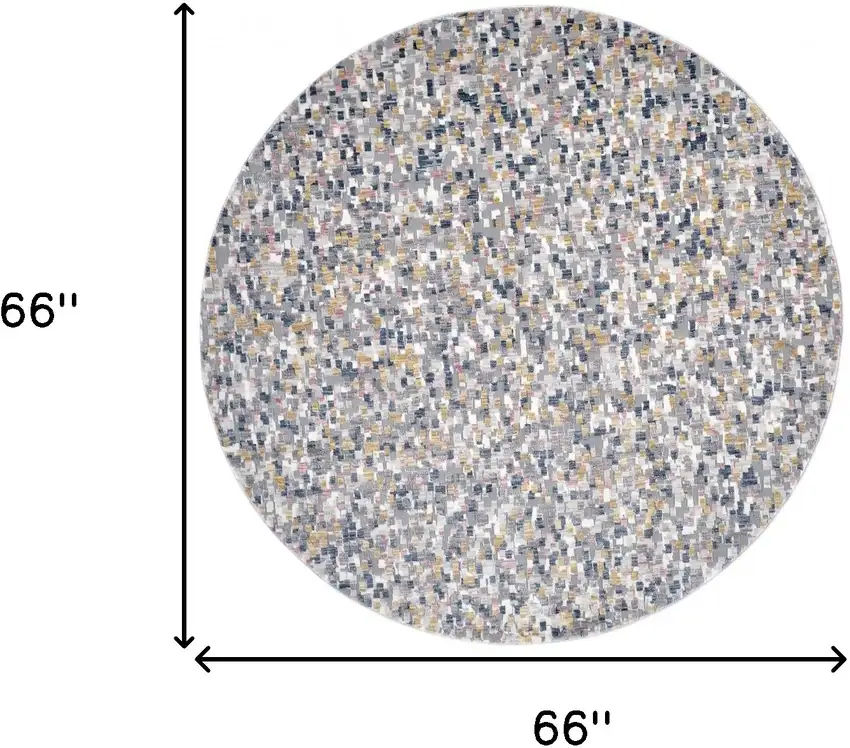6' Taupe Tan And Orange Round Abstract Stain Resistant Area Rug Photo 6