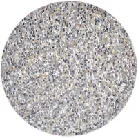 Photo of 6' Taupe Tan And Orange Round Abstract Stain Resistant Area Rug